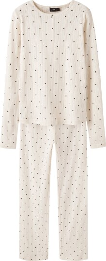 LMTD Nlfsomina Ls Pointelle Nightset Cream 170 176 LMTD Nlfsomina Ls Pointelle Nightset Cream 170 176