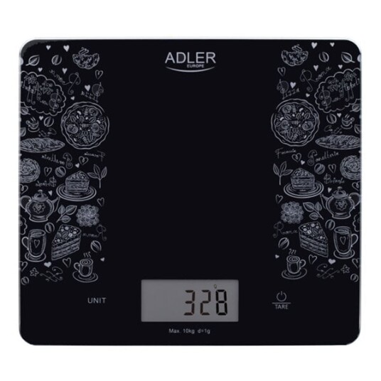 Adler kjøkkenvekt opp til 10kg - sort Adler kjøkkenvekt opp til 10kg - sort