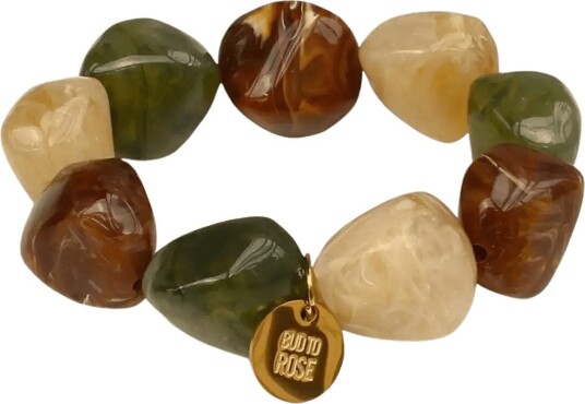Bud To Rose Vibe Resin Bracelet Mix Brown   Brown   ONE SIZE