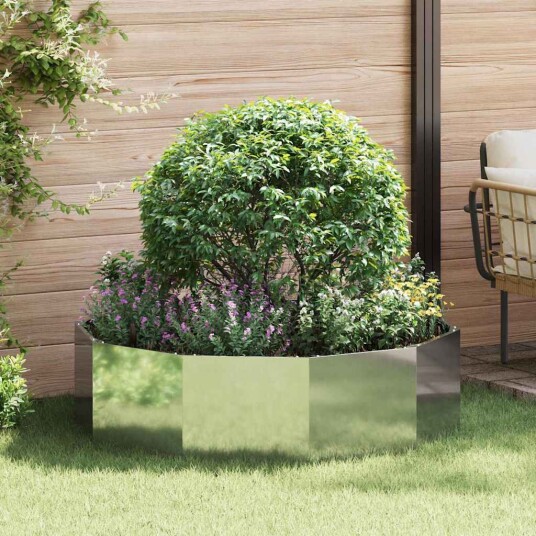 vidaXL Plantekassed sølv 120 x 120 x 35 cm Galvanisert Stål