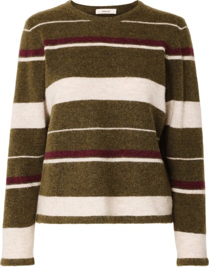 Selected Slwlulu New Ls Knit O Neck Noos Khaki green XXL