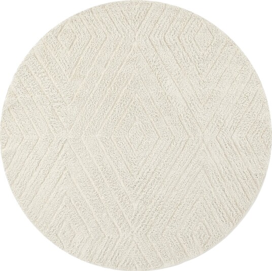 Runde tepper   Amberley Natural Cotton Shaggy off white Størrelse: Ø 240 cm