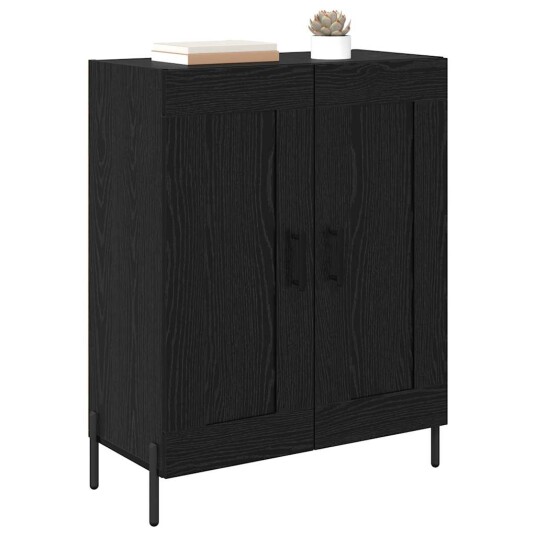 Serviesskap Svart Eik 69,5 x 34 x 90 cm Ingeniørtre og jern