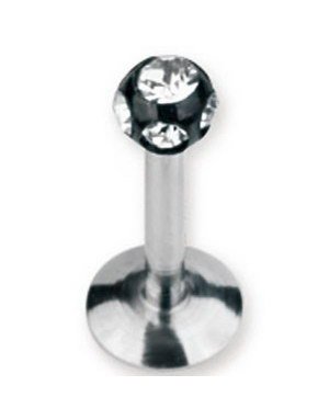 Diamond Ball Labret Svart/Klar Strl 1.2 x 10 mm med 3 mm kule Diamond Ball Labret Svart/Klar Strl 1.2 x 10 mm med 3 mm kule