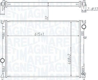 Radiator, motorkjøling MAGNETI MARELLI 350213221400