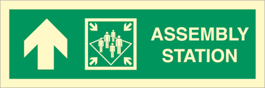 Assembly station arrow up - Etterlysende plast HI150 - 100 x 300 mm