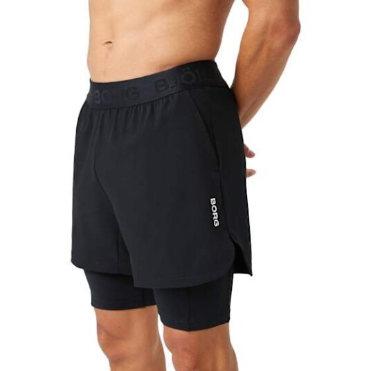 Bjørn Borg Borg 2in1 Shorts Herre Black Beauty L Bjørn Borg Borg 2in1 Shorts Herre Black Beauty L