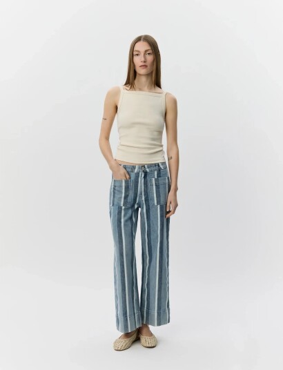 Sofie Schnoor Toulousesw Striped Cropped Jeans Blue 40
