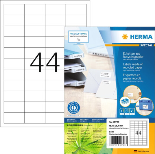 Herma Resirkulert Etiketter 3520 stk 48,3x25,4 mm