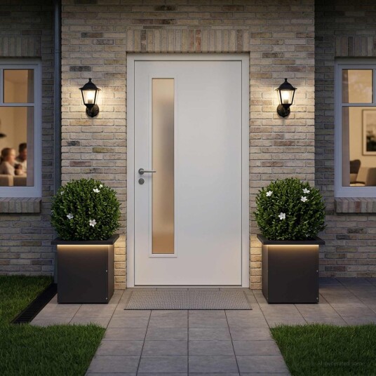 vidaXL Hageplantekasse med LED 2 stk. Svart 30 x 30 x 30 cm Stål