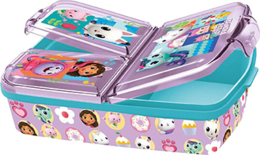Euromic GABBY'S DOLLHOUSE multi compartm sandwich box NEW Euromic GABBY'S DOLLHOUSE multi compartm sandwich box NEW