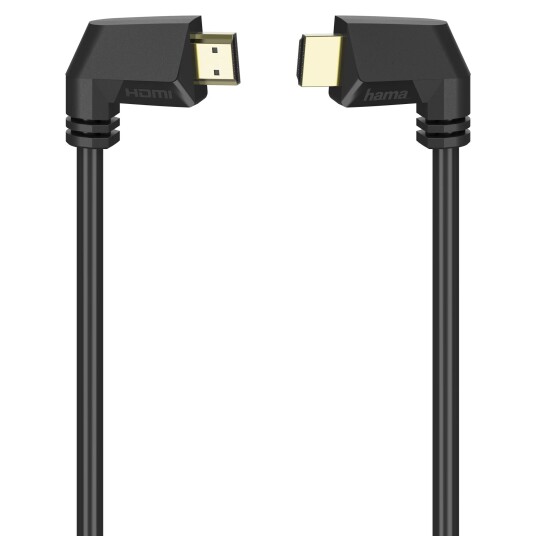 Hama 1,5 m Vinklet HDMI Kabel - Høy Hastighet, Svart Hama 1,5 m Vinklet HDMI Kabel - Høy Hastighet, Svart