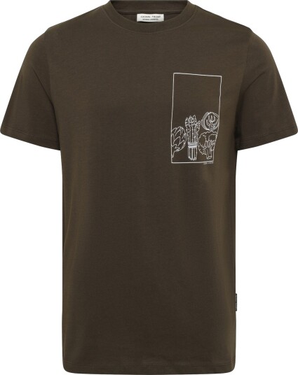 Casual Friday Cfansgar Tee With Chect Print Khaki green S