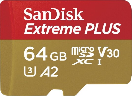 SanDisk Extreme PLUS MicroSD/SD-card - 200/90MB - 64GB