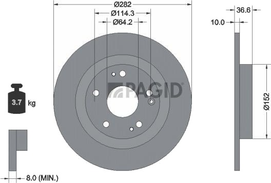 PAGID 56013NC Bremseskive PAGID 56013NC Bremseskive