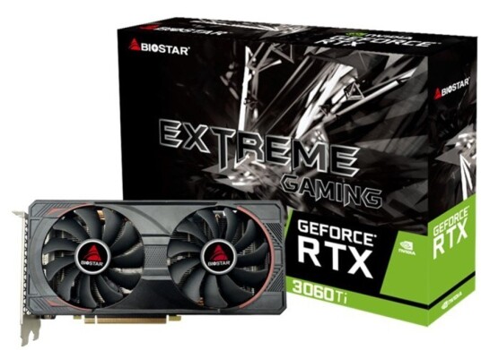 Biostar RTX 3060 Ti Grafikkort   8GB GDDR6 1665Mhz 4864 CUDA Cores
