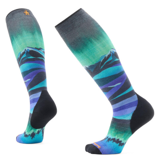 Smartwool Women's Ski Targeted Cushion Compression Print Otc Socks Black 34 37