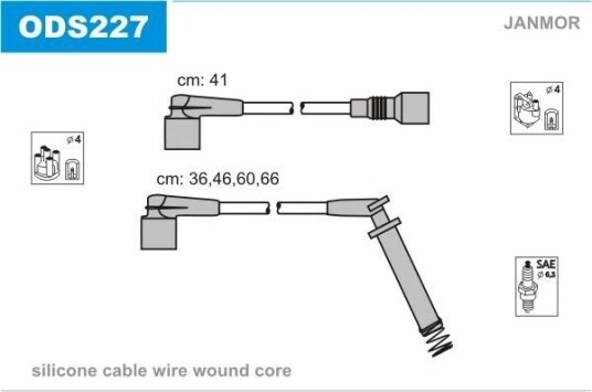 JANMOR ODS227 Tennplugg kabelsett