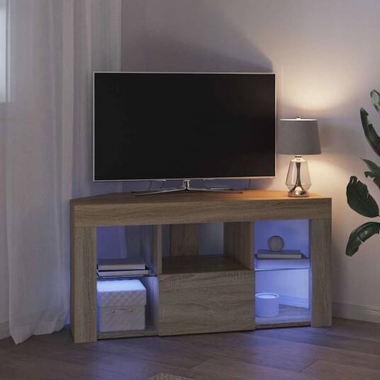 Hjørne LED TV skap Sonoma eik 102 x 40 x 50 cm Konstruert tre Hjørne LED TV skap Sonoma eik 102 x 40 x 50 cm Konstruert tre
