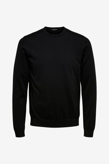 Selected Homme Genser slhBerg Crew Neck Svart