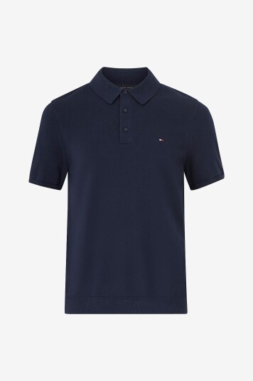 Tommy Hilfiger Genser Essential Cotton Knitted Polo Blå