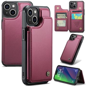 Caseme C22 etui RFID kortlommebok iPhone 15 Plus Rød Caseme C22 etui RFID kortlommebok iPhone 15 Plus Rød