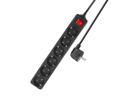 Act Power Strip With Illuminated Switch 6 Sockets 3 M Black (Ac2465) Act Power Strip With Illuminated Switch 6 Sockets 3 M Black (Ac2465)