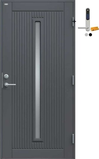 Ytterdør Diplomat Athena Klart Glass med Yale Doorman Classic Home