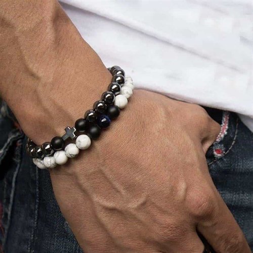 Armbåndssett 2 stk. / svarte perler Armbåndssett 2 stk. / svarte perler