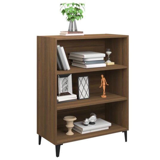 vidaXL Skjenk brun eik 69,5x32,5x90 cm konstruert tre