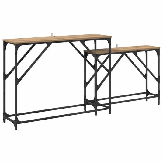 Konsollbord 2 pcs Artisan Eik 100 x 28 x 75 cm Konstruert tre