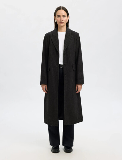 Selected Slfally Wool Blend Coat #S Black 38 Selected Slfally Wool Blend Coat #S Black 38