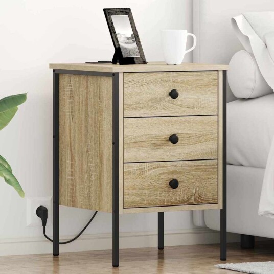  Sengeskaps 2 pcs Sonoma eik 42 x 41 x 61 cm Konstruert tre