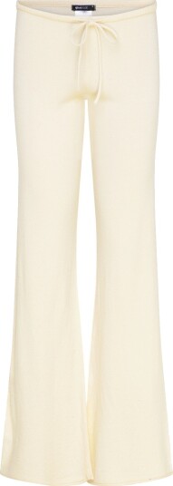 Gina Tricot Knitted Trousers   Cream   L