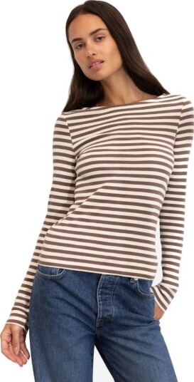 PETRONELLA RIB BOATNECK S BRUN S dame