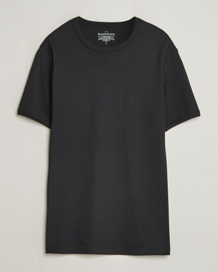 Bread & Boxers Ribbed Crew Neck T Shirt Black Bread & Boxers Ribbed Crew Neck T Shirt Black