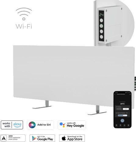 Aeno Smart 700w Infrared Heating Panel White Gulv/panelovn Aeno Smart 700w Infrared Heating Panel White Gulv/panelovn