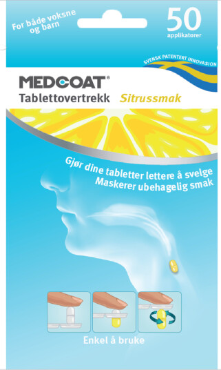 Medcoat tablettovertrekk sitrus 50 stk