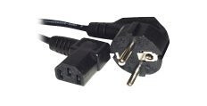 MicroConnect - Strømkabel - IEC 60320 - 1.8 m - 90°-kontakt - svart