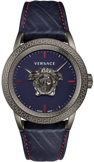Versace Herreklokke VERD00118 Palazzo 43mm Blå/Lær Ø43 mm