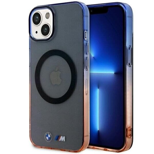 BMW Gradient Bumper MagSafe Mobildeksel til iPhone 14 Plus - Grå