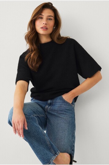 Ellos Collection Pullover med halvlange ermer Svart