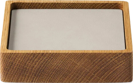 LIND DNA Wood Box glassunderlag sett Nature oak square S Nupo oyster white 9 deler