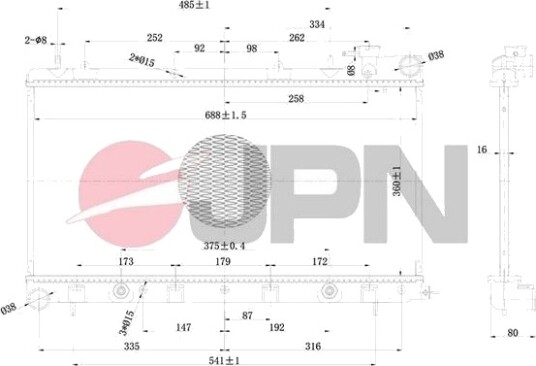 JPN 60C9050 JPN Radiator motorkjøling