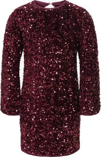 Kids Only Kogconfidence Ls Seq Flrd Dress Jrs - WINETASTING - 122-128