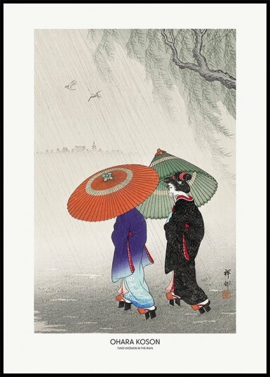 Two Women In The Rain Plakat Plakat / 70x100cm