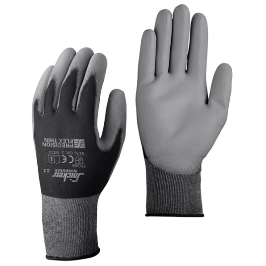 Snickers Workwear 9321 Precision Flex Light Hanske svart/steingrå 8 Klær