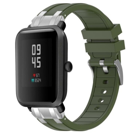 Silikonarmbånd til Amazfit Watch Bip 5 22mm Grønn Silikonarmbånd til Amazfit Watch Bip 5 22mm Grønn