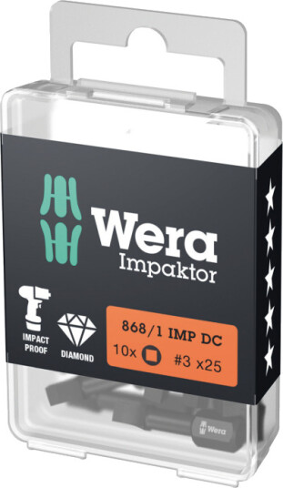 868/1 Imp Dc Innenvierkant Bits Impact868/1 Imp Dc # 3 X 25 Mm 10Er Pakke I Diy-Boks 868/1 Imp Dc Innenvierkant Bits Impact868/1 Imp Dc # 3 X 25 Mm 10Er Pakke I Diy-Boks