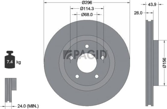 PAGID 54674NC Bremseskive